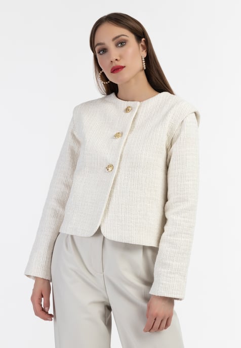 Faina Kurze Blazerjacke Damen Wollweiß - Image 3