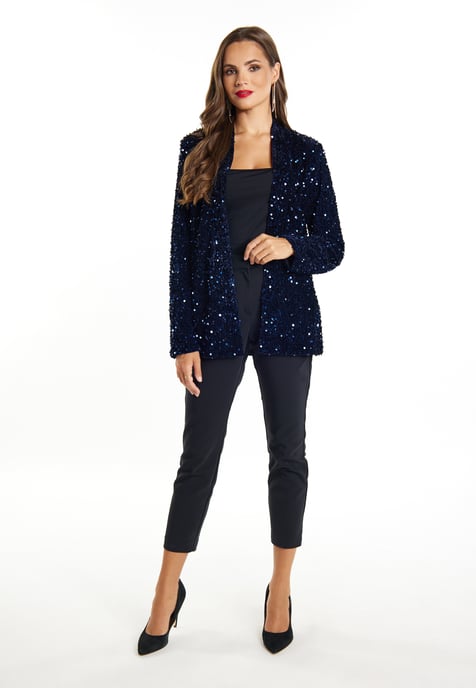 Faina Blazer mit Pailletten Damen Marine - Image 2