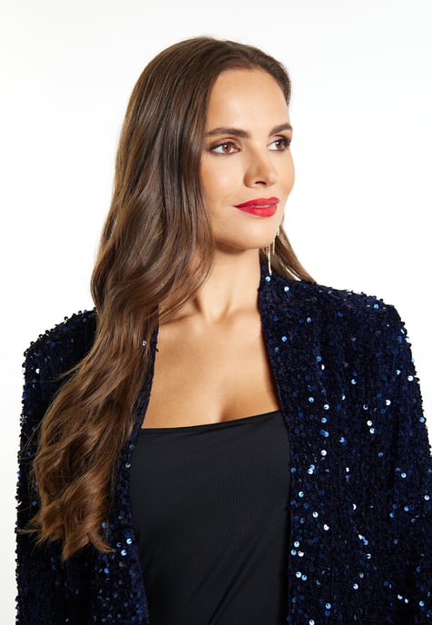 Faina Blazer mit Pailletten Damen Marine - Image 5