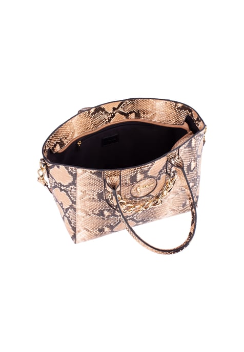 Faina Einkaufstasche Damen Kamel Schwarz - Image 4
