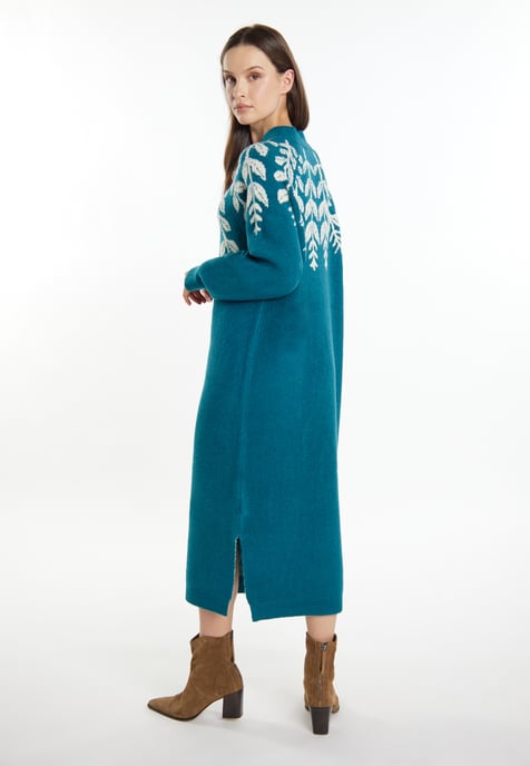 usha Maxi Strickkleid Damen Petrol Mehrfarbig - Image 3