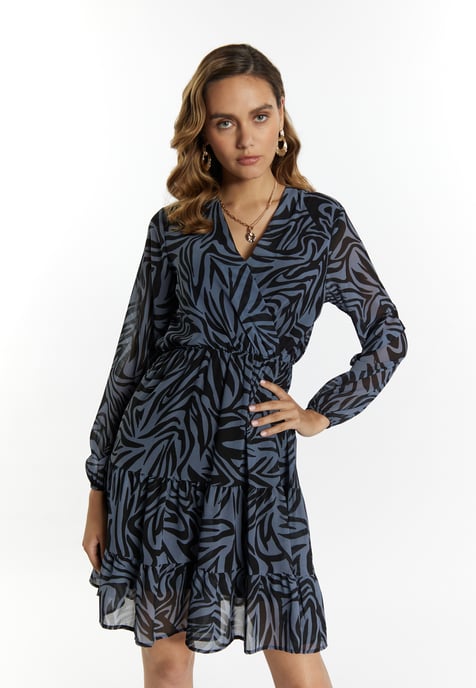 Faina Kleid mit Zebra-Print Damen grau/schwarz - Image 3