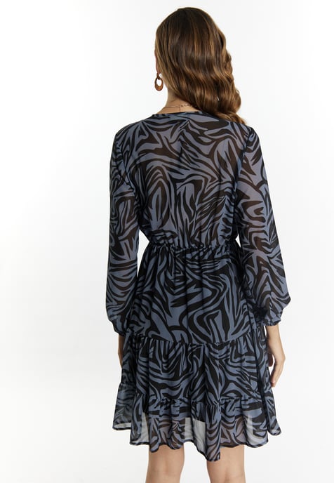 Faina Kleid mit Zebra-Print Damen grau/schwarz - Image 4