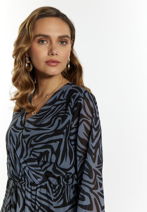 Faina Kleid mit Zebra-Print Damen grau/schwarz - Image 5
