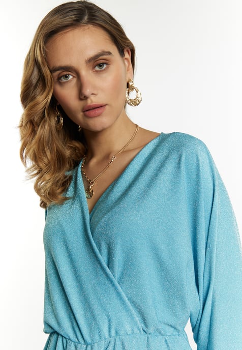 Faina Abendkleid mit Glanzgarn Damen Aqua - Image 4