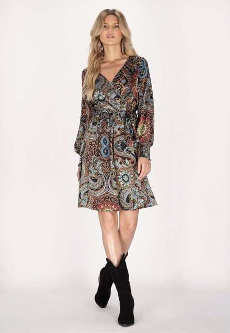 usha Kleid Damen Schwarz Mehrfarbig - Image 2