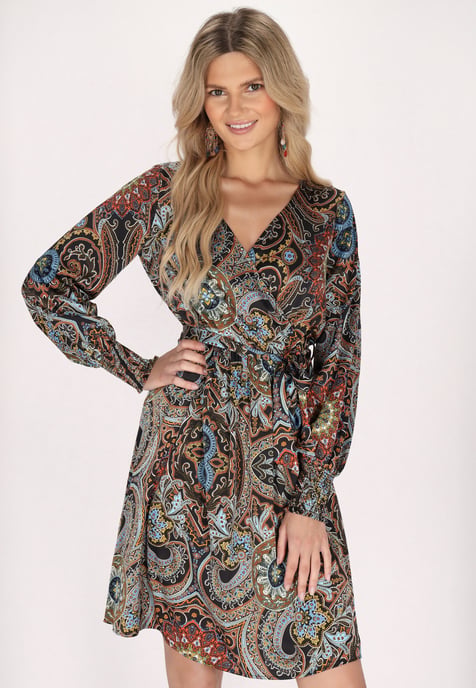 usha Kleid Damen Schwarz Mehrfarbig - Image 3