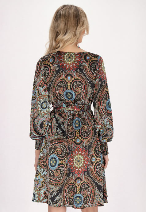 usha Kleid Damen Schwarz Mehrfarbig - Image 4