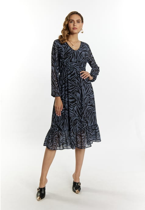 Faina Kleid mit Zebra-Print Damen grau/schwarz - Image 2