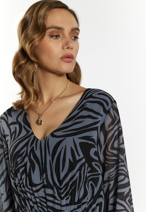 Faina Kleid mit Zebra-Print Damen grau/schwarz - Image 4
