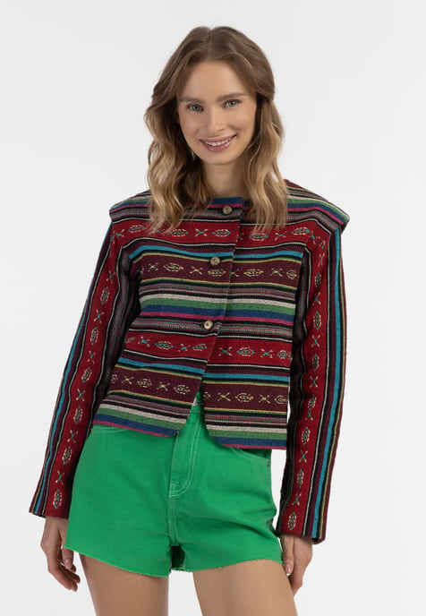 IZIA Kurze Blazerjacke Damen Mehrfarbig Schwarz - Image 3