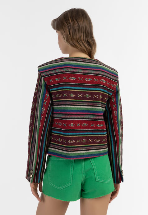 IZIA Kurze Blazerjacke Damen Mehrfarbig Schwarz - Image 4