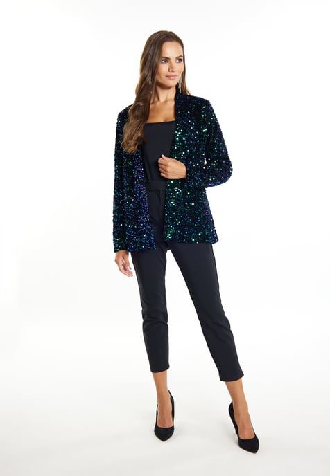 Faina Blazer mit Pailletten Damen Blau Grün Mehrfarbig - Image 2