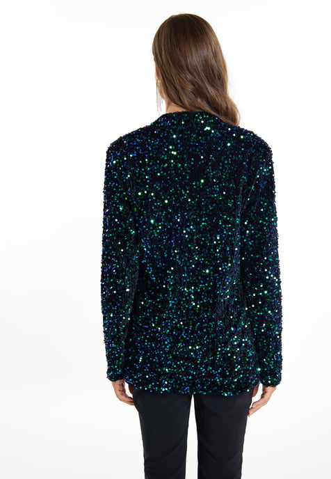 Faina Blazer mit Pailletten Damen Blau Grün Mehrfarbig - Image 4