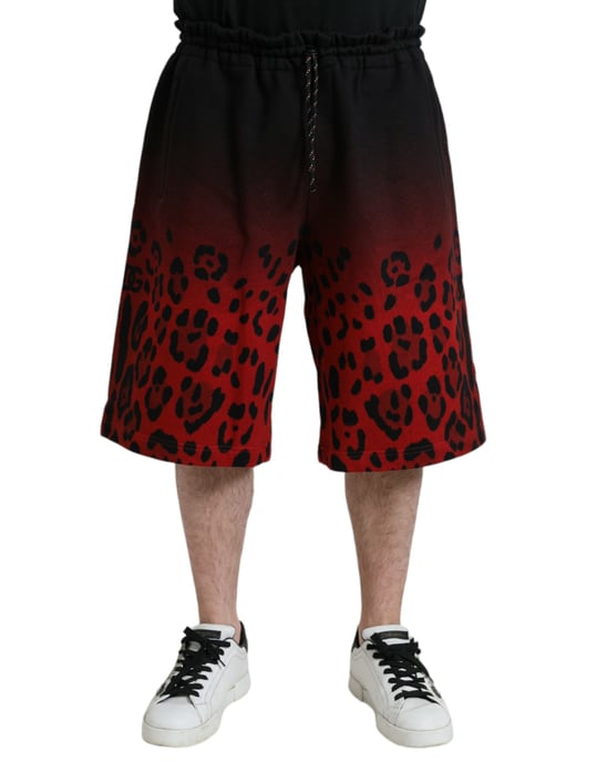 Gradient-Leopardenmuster-Sweatshorts - Image 1