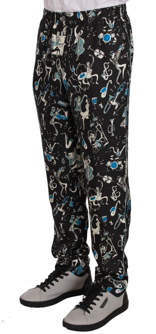 Dolce & Gabbana Hose mit Musikdruck Pt0155 - Schwarz - Image 3