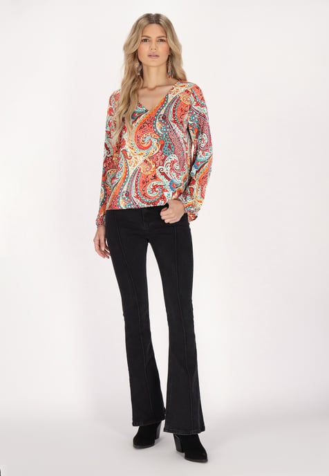 usha Bluse Damen Orange Mehrfarbig - Image 2
