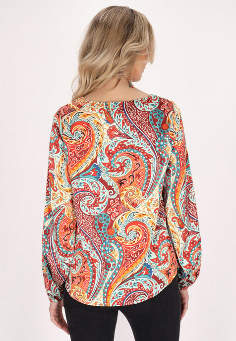 usha Bluse Damen Orange Mehrfarbig - Image 4