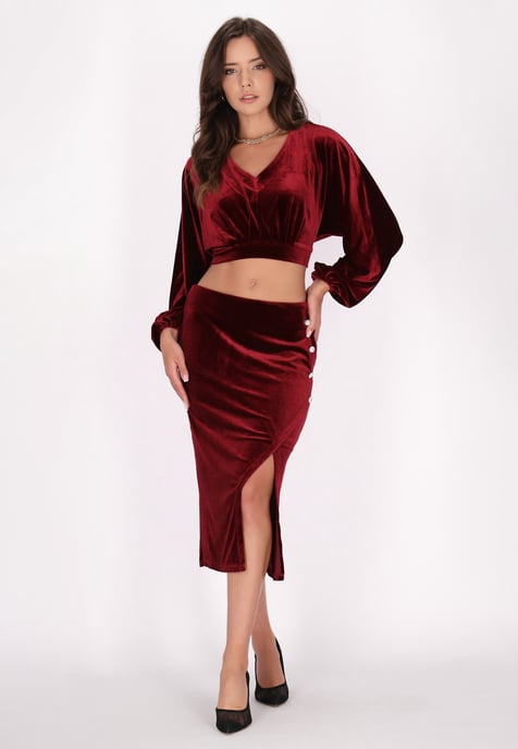 Faina Bluse Damen weinrot - Image 2