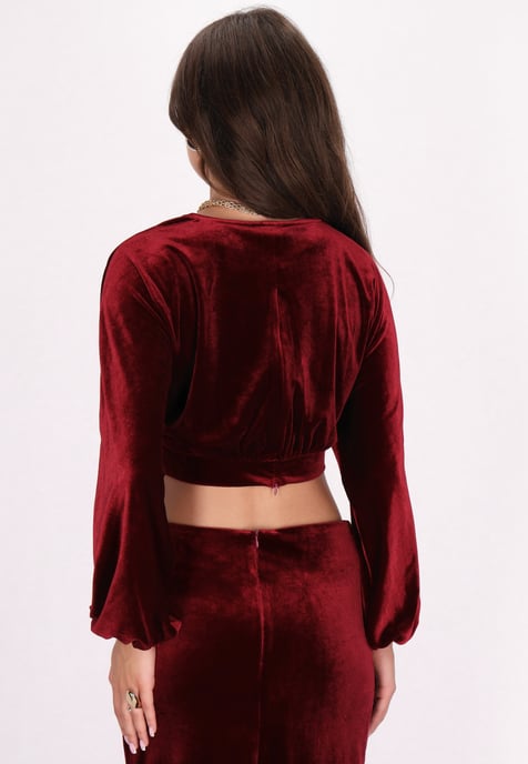 Faina Bluse Damen weinrot - Image 4