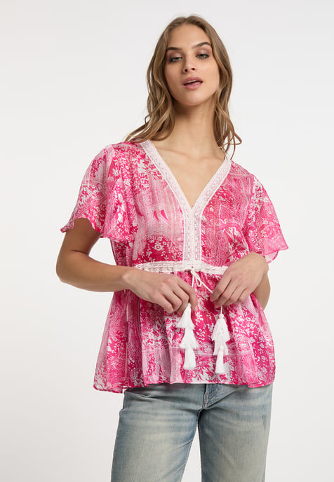 IZIA Bluse Damen rosa weiss - Image 3
