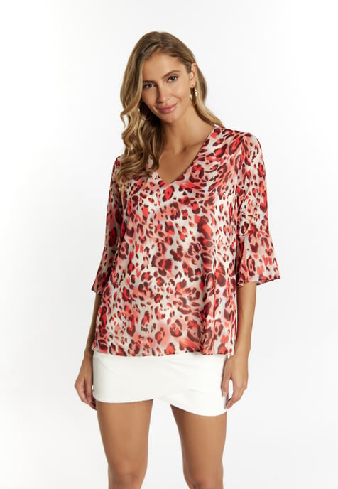 Faina Blusenshirt Damen Rot Mehrfarbig - Image 3