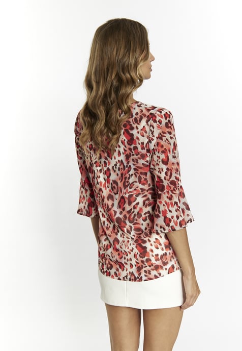 Faina Blusenshirt Damen Rot Mehrfarbig - Image 4