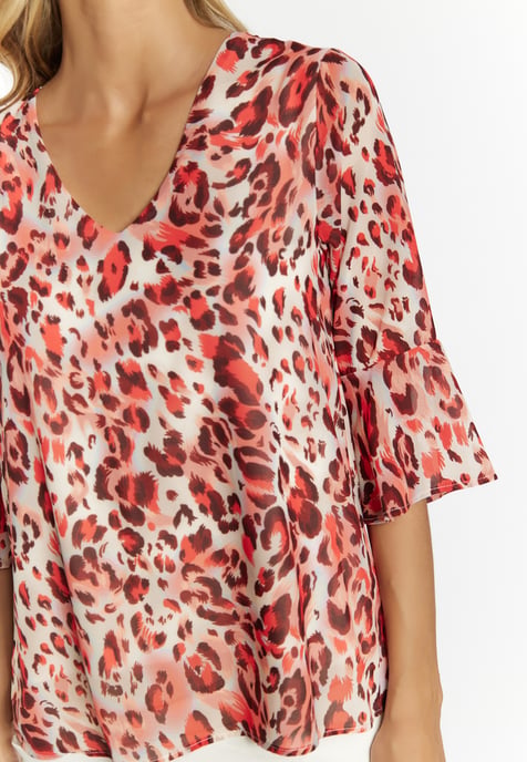 Faina Blusenshirt Damen Rot Mehrfarbig - Image 5