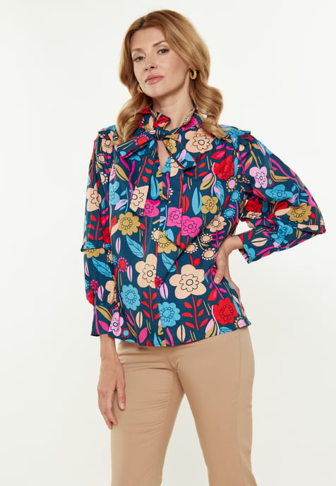 usha Bluse Frauen Mehrfarbig Blau - Image 3