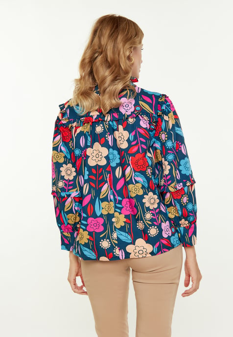 usha Bluse Frauen Mehrfarbig Blau - Image 4