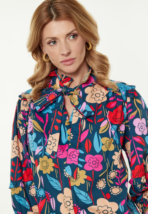usha Bluse Frauen Mehrfarbig Blau - Image 5