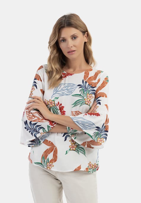 usha Blusenshirt Damen Wollweiß Mehrfarbig - Image 3