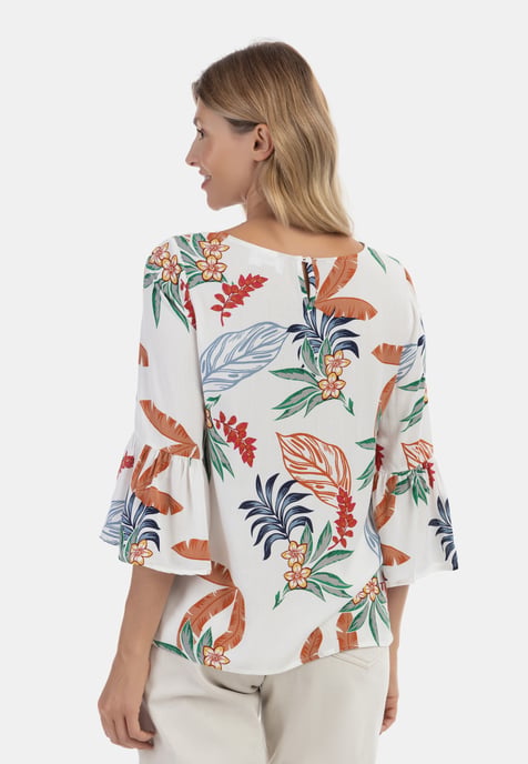 usha Blusenshirt Damen Wollweiß Mehrfarbig - Image 4