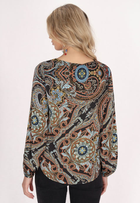usha Bluse Damen Schwarz Mehrfarbig - Image 4