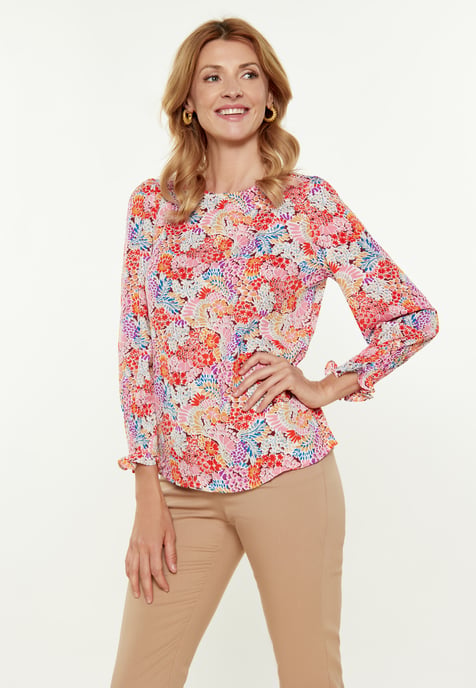 usha Bluse Frauen mehrfarbig rot - Image 3