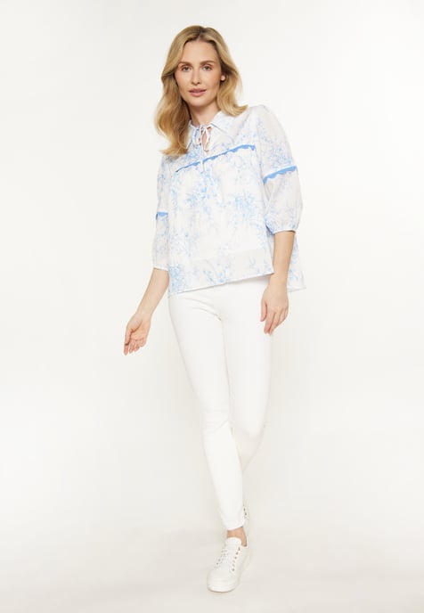 usha Bluse Frauen weiß blau - Image 2