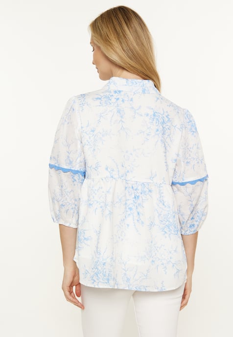 usha Bluse Frauen weiß blau - Image 4