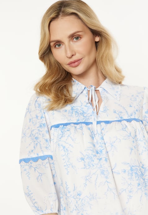 usha Bluse Frauen weiß blau - Image 5