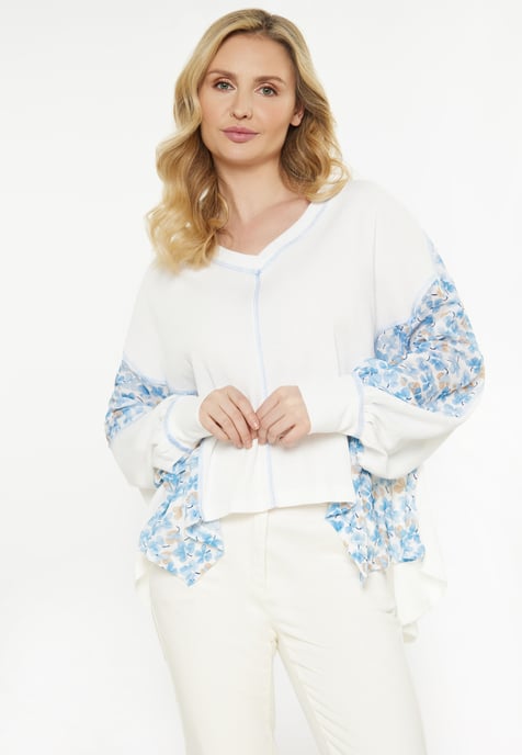 usha Bluse Frauen weiß blau - Image 3