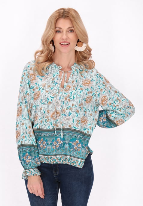 usha Bluse Frauen aqua mehrfarbig - Image 3