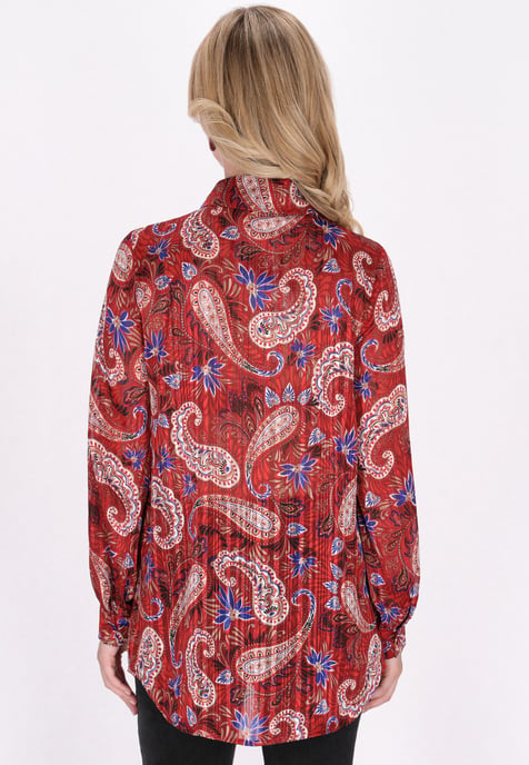 usha Bluse Damen Rot Mehrfarbig - Image 4
