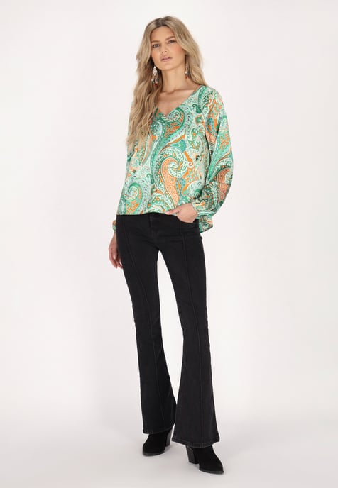 usha Bluse Damen Grün Mehrfarbig - Image 2