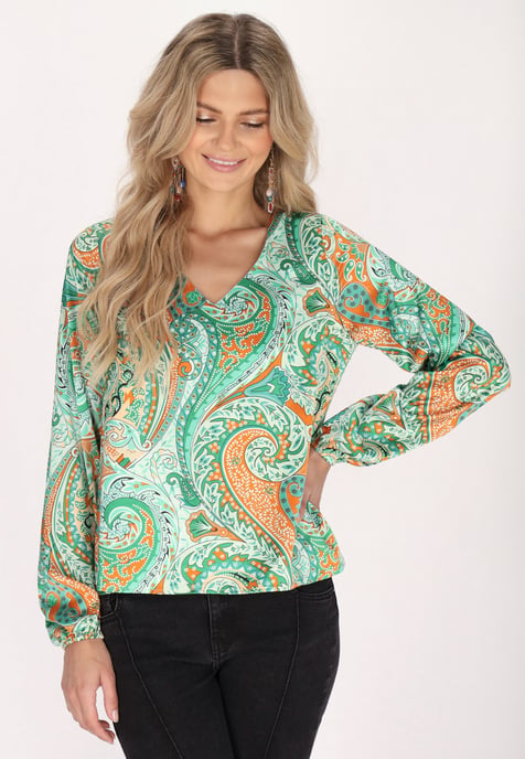 usha Bluse Damen Grün Mehrfarbig - Image 3
