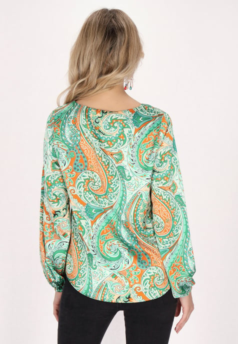 usha Bluse Damen Grün Mehrfarbig - Image 4