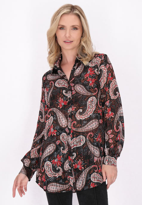 usha Bluse Damen Schwarz Mehrfarbig - Image 3
