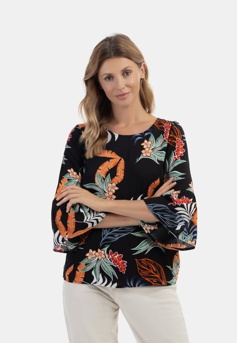 usha Blusenshirt Damen Schwarz Mehrfarbig - Image 3