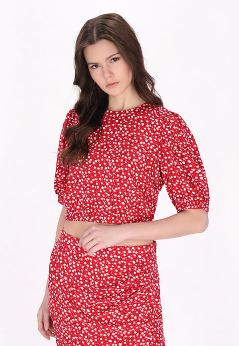 Mymo Bluse Frauen rot weiß - Image 3