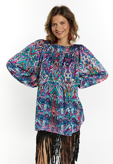 usha Bluse Damen Blau Mehrfarbig - Image 3