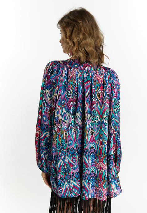 usha Bluse Damen Blau Mehrfarbig - Image 4