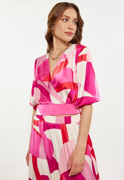 Faina Bluse Damen Rosa Mehrfarbig - Image 3